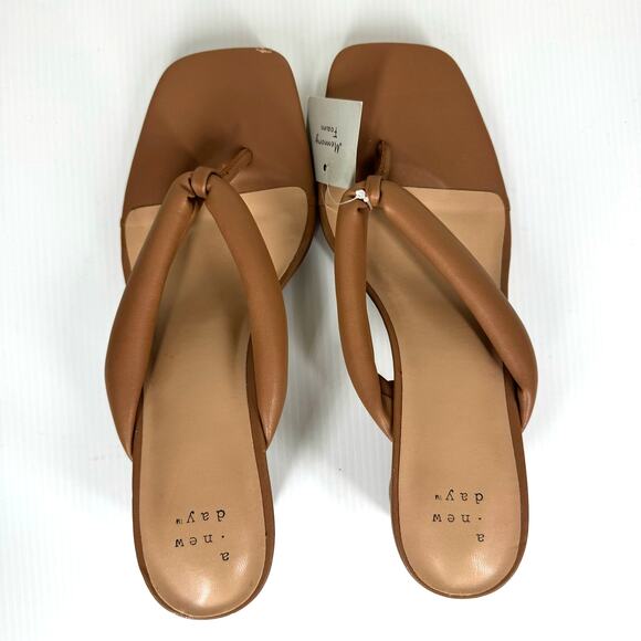 A‎ NEW DAY Elvie Round Heel Sandal Brown Size 8.5 Vegan Beach Vacation Casual - Picture 5 of 9